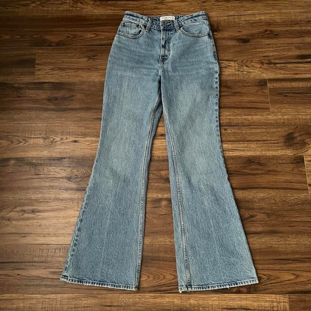 Abercrombie & Fitch Light Blue High-Rise Flare Jeans